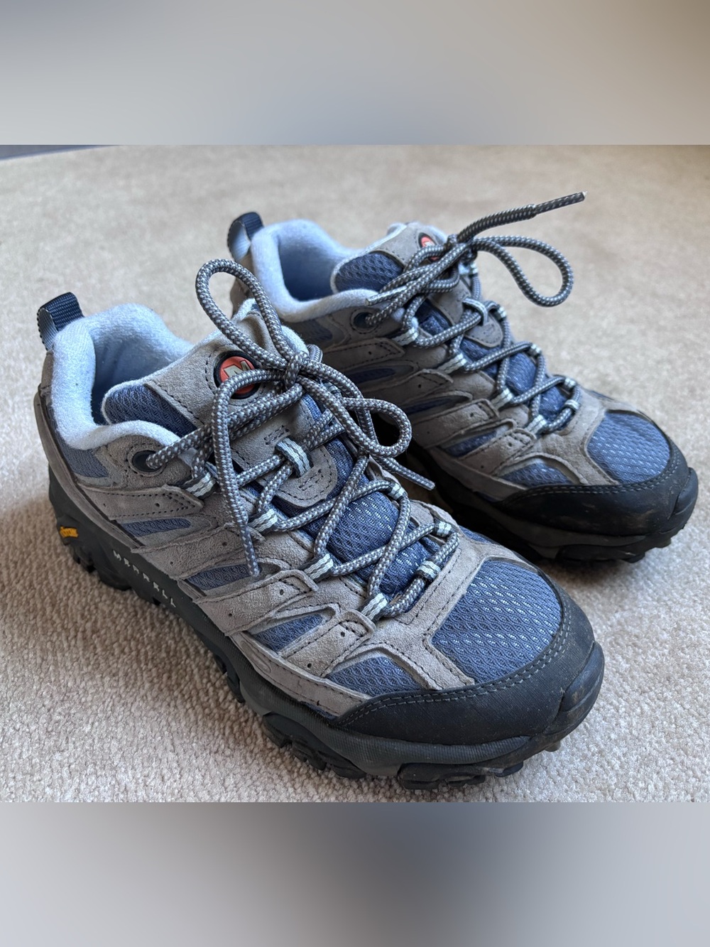 Merrell Gray and Blue Men's Trail Hiking Shoes